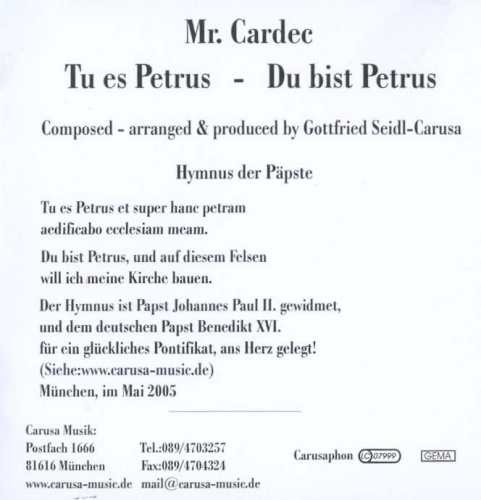 Tu es petrus Liedtext