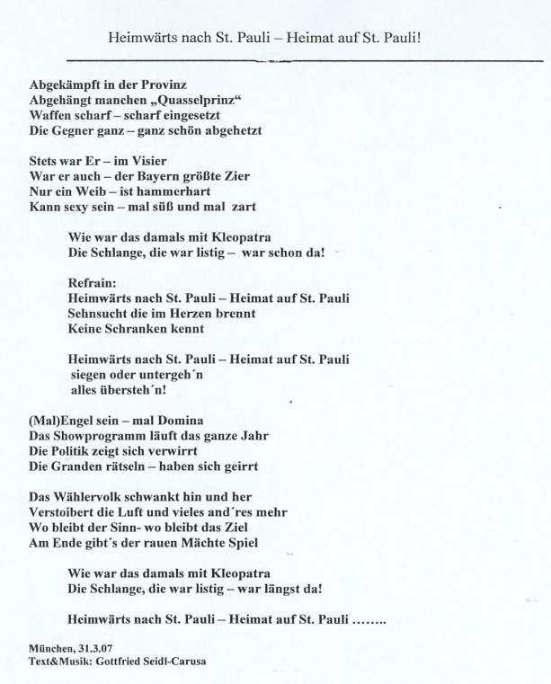 Stoiber-St.Pauli grosser Songtext