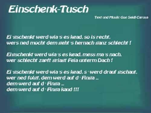 Einschenk-Tusch Liedtext